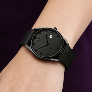 Nouvelle Montre Quartz Décontractée Écologique Arabe pour Affaires 2026, Boîtier en Alliage de Zinc, Fermoir Magnétique, Cadran 42mm, Bracelet en Caoutchouc, Aiguilles, Étanchéité 3m - Product Image 3
