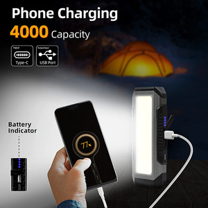 Lampe de travail COB 4000mAh rechargeable, portable, LED, pour réparation automobile, avec aimant et charge USB - Product Image 4