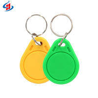 Étiquette de porte-clés de contrôle d'accès de proximité en gros 125KHz LF TK4100 T5577 / 13.56MHz F08 porte-clés RFID réinscriptible