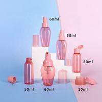 Botol perjalanan, Pink 10ml 50ml 60ml kosmetik terpisah plastik krim mata Pot 30ml Remas tabung lembut