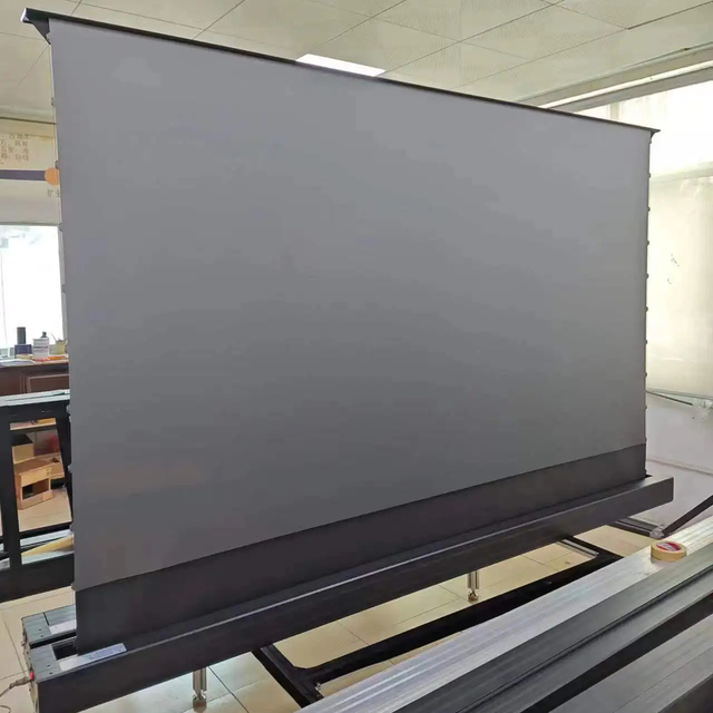 RTS 120 Inch Floor Rising Electric UST Projector Screen ALR 16:9 Format Aluminium Alloy Frame Matte White/Glass Beaded Fabric