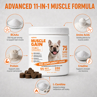Waylemo 11 en 1 - Friandises à mâcher pour chiens pour le développement musculaire - Complément alimentaire riche en protéines pour soutenir la masse musculaire maigre - Tous âges