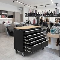 Chariot à outils robuste pour salon de coiffure, avec tiroirs verrouillables, poignée confortable et roues en acier, OEM ODM