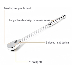 High Quality 90T Professional Ratchet 1/4 3/8 1/2 Inch Drive Fine 90-Tooth Sealed Ratchet Socket <strong>Wrench</strong> <strong>Closed</strong> Teardrop Head - Product Image 2