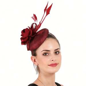 Chapeaux fascinateurs en toile de jute à quatre couches pour mariée, vente en gros, très demandés, pour dames, banquet, coiffure, fête du thé, chapeau tendance - Product Image 3
