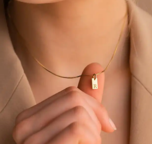 Gran oferta, collar con colgante de 26 letras con grabado de acero inoxidable, collar con inicial de oro delicado, regalos para mujeres para mi autor - Product Image 4