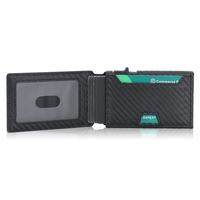 Dropshipping Portefeuille porte-cartes en cuir PU en aluminium avec Pop up Design RFID Safe Slim Card Case OEM Disponible