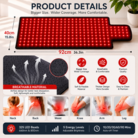 OEM ODM Rotlichttherapie-Matte 900x400mm 325 LEDs 660nm 850nm PU-Leder Anpassbares Design Schmerzlinderung für Körper & Hände/Füße