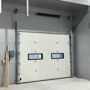 Puerta Industrial automática con ventanas, fábrica de China, venta al por mayor