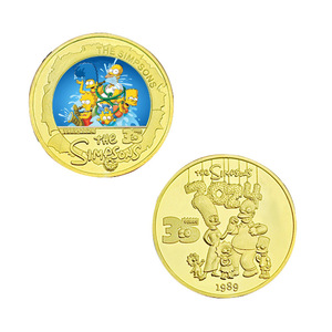 Pièces commémoratives personnalisées sur le thème de l'anime américain Toy <span class=keywords><strong>Story</strong></span>, plaquées or double face, procédé de moulage sous pression, badges en forme de pièce de monnaie - Product Image 3