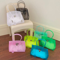Bolso de TPU de Color Sólido Tipo Jelly para el Verano, Bolso de Mano para Computadora, Bolso de Hombro Mediano a la Moda para Mujer