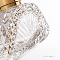 Flacon de parfum vide rechargeable de luxe avec bouchon doré, flacon pulvérisateur octogonal à facettes, logo personnalisé, vente en gros