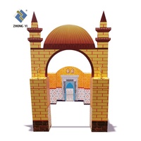Maison de jeu pour enfants en papier et carton enduits, avec logo personnalisé, à peindre soi-même, thème mosquée