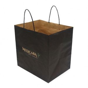 Bolsas de Papel Kraft Grandes para Comida para Llevar, Reciclables, con Asa, Impresión de Logotipo Personalizada, Precio al por Mayor - Product Image 2