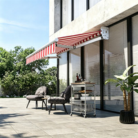 Auvent de terrasse durable en alliage d'aluminium rétractable, design moderne, écologique, commande électrique/manuelle, imperméable, résistant au vent, pour extérieur