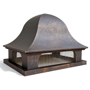 Cappello per <span class=keywords><strong>Camino</strong></span> in Rame Vintage di Lusso Personalizzato per Villa con Design a Patina Architettonica e Rinforzo Strutturale - Product Image 3