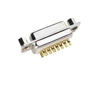 DB15P-J Konektor Kabel Solder 15 Pin Kepala Pin Putar Tembaga Padat Berlapis Emas Industri