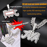 Pass Diamond Tester Micro Pavé VVS Moissanite 925 Sterling Silver Hip Hop Bijoux Afrique Carte Globe Pendentif