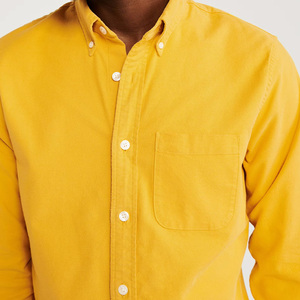 <span class=keywords><strong>Camicia</strong></span> Gialla Personalizzata LEDUO, Stile Casual Confortevole, 100% Cotone, Manica Lunga, Taglie Forti, Camicie Gialle con Bottoni per Uomo - Product Image 3