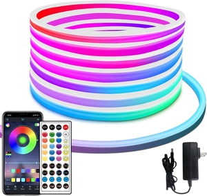 <span class=keywords><strong>Prix</strong></span> de gros 5M 10M Bande lumineuse LED néon en silicone IP67 RGB Rgbic 24V Flexible et souple - Product Image 1