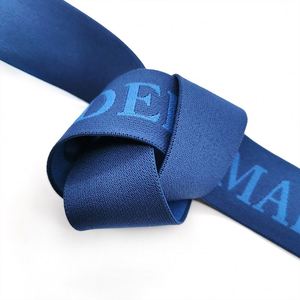 Nylon Jacquard <b>Webbing</b> Elastic Band Debossed Logo Custom Pattern 1.5 Inch Width Custom Colors Free Sample MOQ 500 Meters - Product Image 3