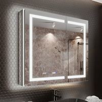 Kabinet Cermin Kamar Mandi Modern Aluminium dengan Desain Lampu Anti-Kabut Tahan Air untuk Penggunaan Hotel dan Rumah