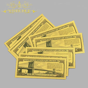Hot Sales America Broolyn Bridge Bankbiljet 100 dollar in 24k verguld goud voor verzameling - Product Image 4