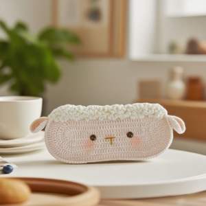 Fil à <span class=keywords><strong>pompon</strong></span> doux pour le stockage de lunettes en forme de mouton <span class=keywords><strong>Kit</strong></span> de crochet pour la maison - Product Image 6