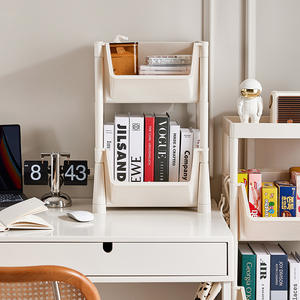 Chariot de rangement simple pour la maison, 4 niveaux, organisateur de bureau mobile, type rectangulaire sur pied, nettoyage facile, multi-usage, rotatif - Product Image 3