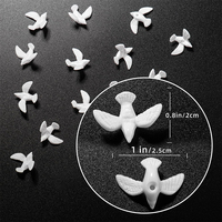 Vente en gros de mini colombes blanches de 1 pouce (résine PVC) pour l'artisanat, Thanksgiving, Noël, mariage, fête des pères, décorations de gâteaux à domicile
