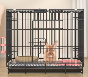 Material de acero resistente de varios tamaños de alta calidad, dos puertas, incluye <span class=keywords><strong>bandeja</strong></span> <span class=keywords><strong>sanitaria</strong></span> extraíble, valla de hierro, jaula <span class=keywords><strong>para</strong></span> conejos - Product Image 4