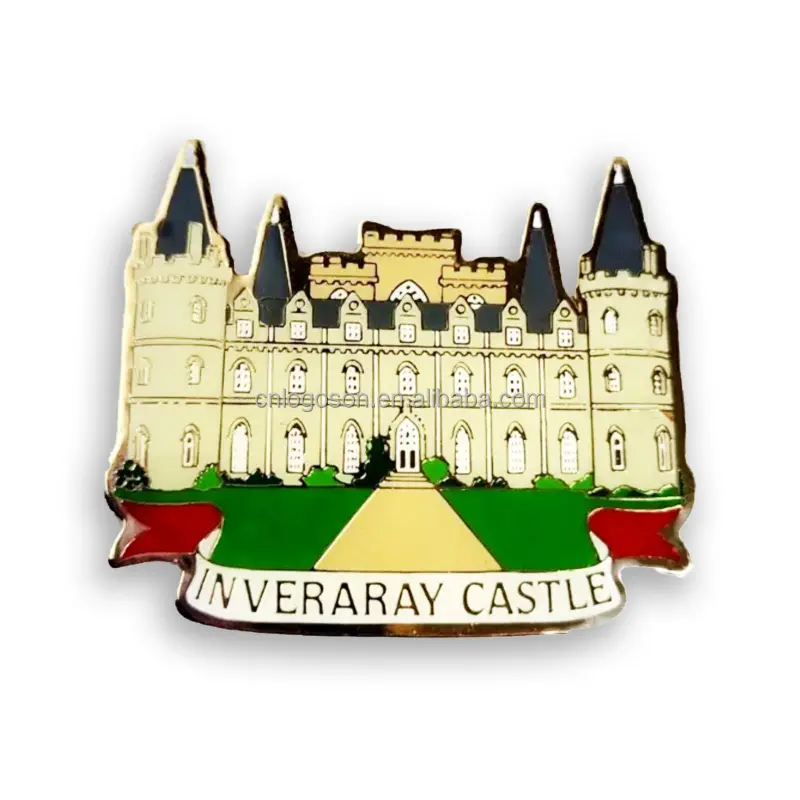 New Design Souvenir Custom Drops Enamel Metal Castle Tourist Fridge Magnet