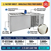 Machine à glace en blocs commerciale sur mesure, capacité 1-5T/jour, refroidissement air/eau, grande machine à fabriquer des briques de glace pour usage industriel