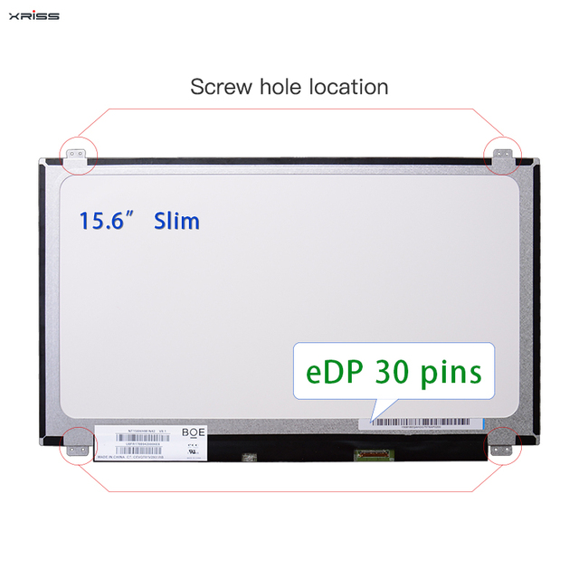 New RISS Laptop LCD LED Screen 15.6 Inch Slim EDP 30PIN Matte NT156WHM-N42 Business Use