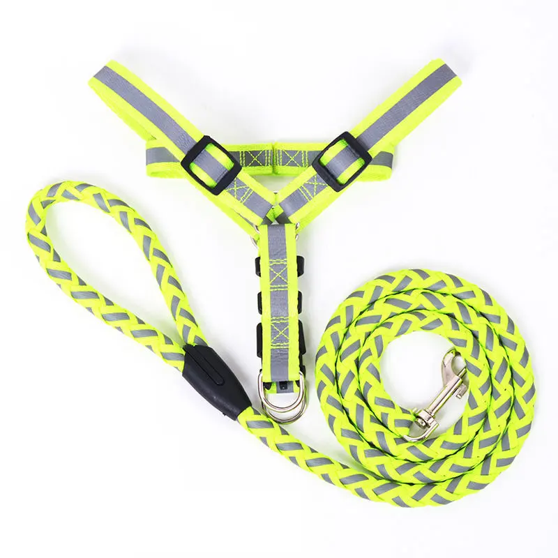 Dog Collar And Leash Harness Set For Dogs Reflective Luxury Gold Calming Cats Collars Manufacturer Adjustable Pet Nylon Led