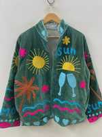 Blouson Bomber de Luxe en Velours, Style Bohème Indien, Hiver, Respirant, Séchage Rapide, Doublure Coton, Vêtement de Fête, Vêtement d'Extérieur Ethnique, Vente en Gros B2B
