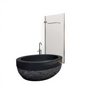 Bañera independiente de piedra natural de lujo |   Bañera Ovalada Moderna de 190 cm para Baños, Spas y Proyectos Hoteleros - Product Image 1