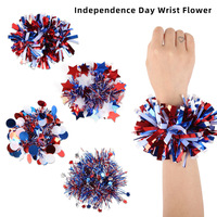 Bracelet en bande PET fin à étoile à cinq branches, coloré, pour la décoration du poignet, pour le 250e anniversaire du Jour de l'Indépendance des États-Unis