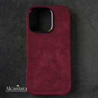 Coque de téléphone pour iPhone 16 Pro en Alcantara italien véritable, entièrement enveloppée, finition usinée CNC, aimant puissant, service OEM/ODM