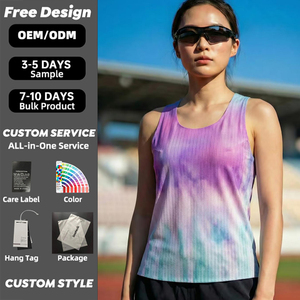 Camiseta Deportiva Personalizada de Secado Rápido para Maratón, Camiseta Deportiva Transpirable de Malla sin Costuras para Gimnasio, Camiseta sin Mangas para Mujer - Product Image 5