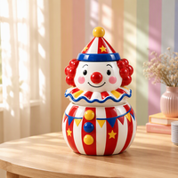 Pot de rangement en céramique Clown de Cirque Nouveauté, Peint à la Main, Boîte à Biscuits, Décoration de Table Maison, Contenant à Bonbons, Cadeau