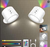 Lumière d'ambiance pour jeux vidéo, lumière d'ambiance pour la pièce, rechargeable, couleur réglable à 360° ° Lampe murale magnétique rotative à installation facile