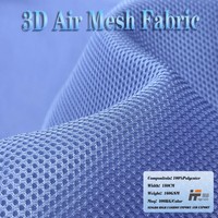 Tissu en maille 3D respirant 100 % polyester tricoté, 160 g/m², haute élasticité pour la production de matelas, coussins, housses de siège, robes et sacs