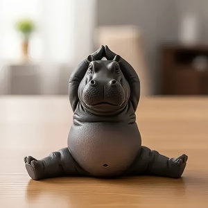 Figuras Coleccionables: Estatua <span class=keywords><strong>de</strong></span> Hipopótamo en Yoga - Figura <span class=keywords><strong>de</strong></span> Resina con Postura <span class=keywords><strong>de</strong></span> Yoga, Meditación y <span class=keywords><strong>Asanas</strong></span>, Decoración <span class=keywords><strong>de</strong></span> Hipopótamo para Estudio <span class=keywords><strong>de</strong></span> Yoga - Product Image 2