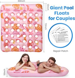 Flotteur de <span class=keywords><strong>piscine</strong></span> gonflable de 72X60 pouces, taille adulte avec appui-tête, flotteur de lac, radeau, chaise longue pour fête à la <span class=keywords><strong>piscine</strong></span>, flotteurs d'océan (rose) - Product Image 3