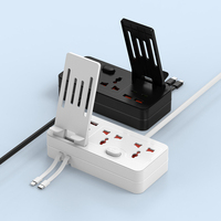 Multiprise avec support pour téléphone, rallonge électrique universelle avec prises USB