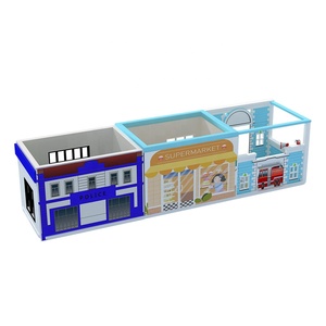 เด็กอุปกรณ์ห้องไม้บทบาทเล่นในร่มเมือง - Product Image 3
