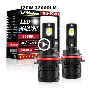 Bombillas de faros Led para coche, Luces superbrillantes de 360 grados, Chip E5S GC5530, HB5, 9007, 120 vatios, 32000LM, 12V, 6500K