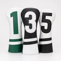 Housses de protection de luxe en cuir pour têtes de clubs de golf, style rétro, brodées, pour Driver, Fairway Wood, Hybrid, Putter, magnétiques