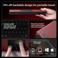 Clavier mini pliable sans fil pour ordinateur portable et tablette, interface USB-C, pavé tactile, design ultra fin, touches multimédias étanches, nouveau